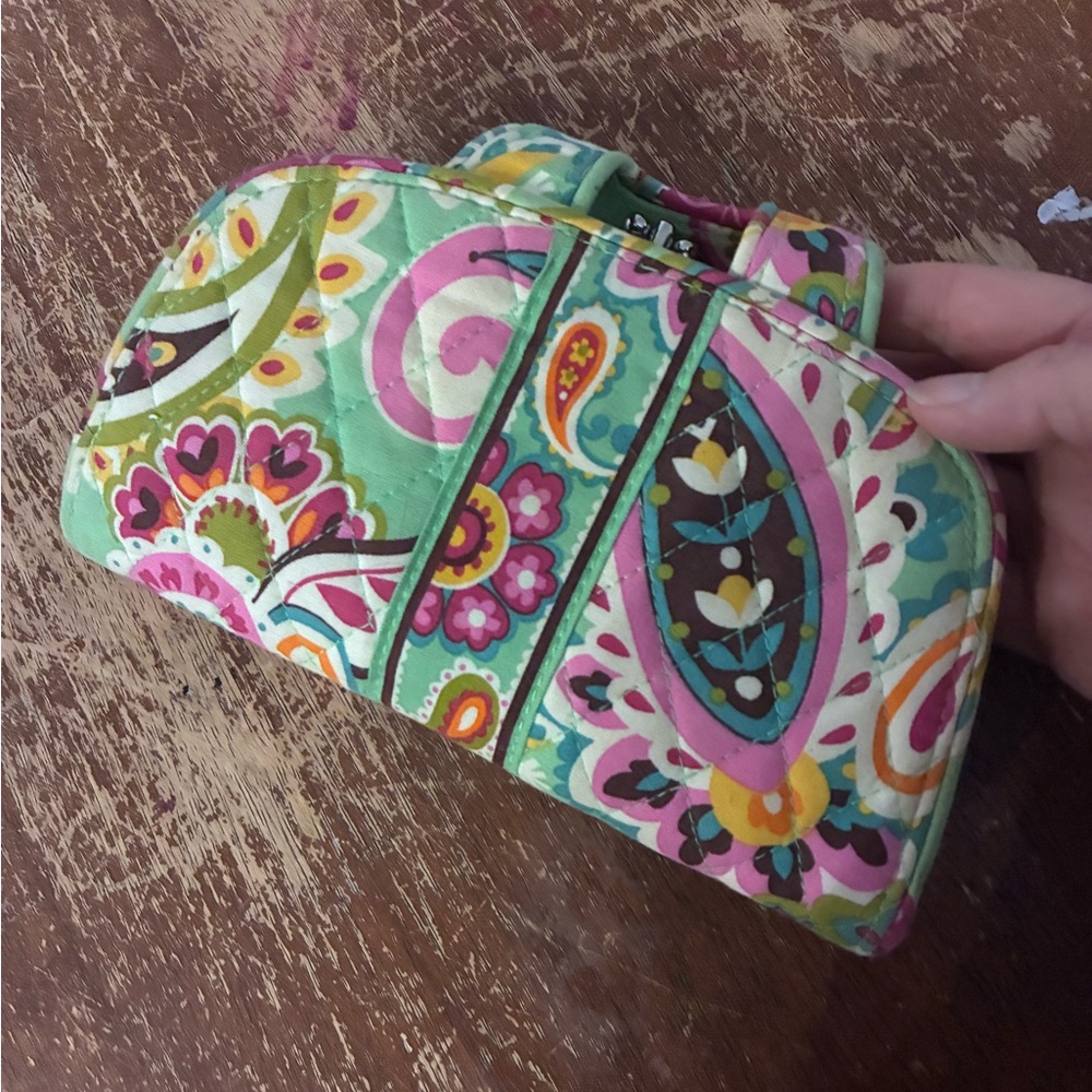 Vera Bradley Floral Paisley Quilted Wallet in Turquoise, Pink, Brown